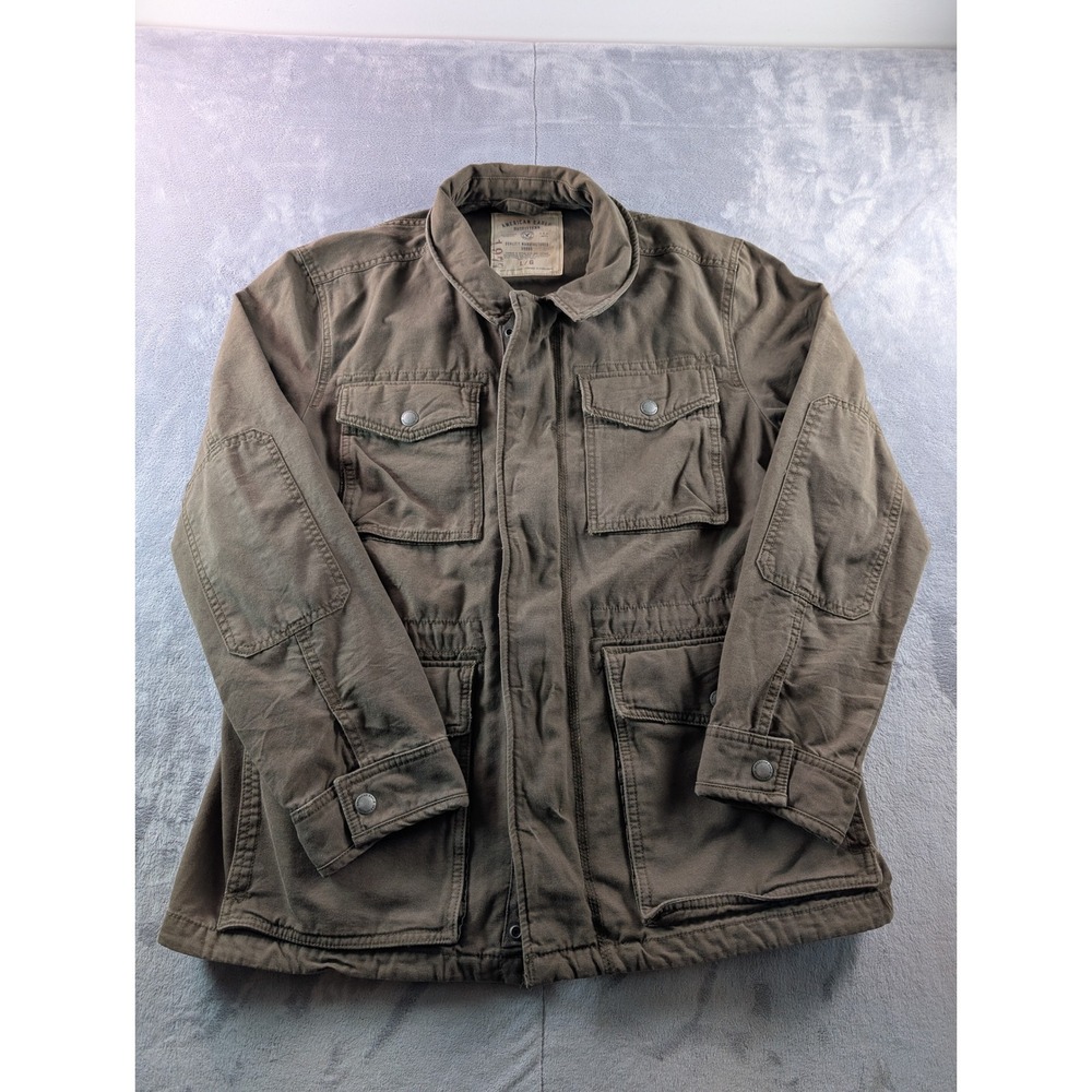 American Eagle Outfitters Mens Large Olive Green Cotton Canvas Field Jacket L